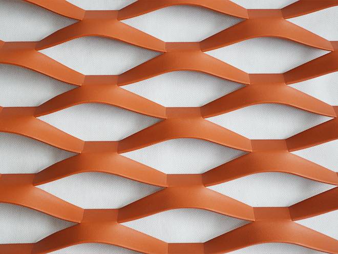 Orange decorative expanded metal sheet